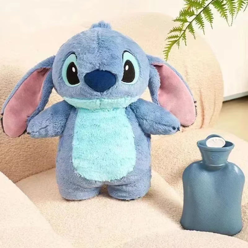 New Stitch Angel Plush Hand Warm Bottle Hot Water Bottles Kawaii Soft Winter Portable Warm Hand Bag Anime Toys Christmas Gift