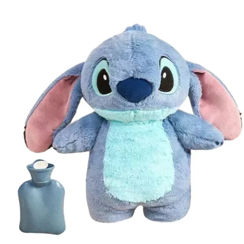 New Stitch Angel Plush Hand Warm Bottle Hot Water Bottles Kawaii Soft Winter Portable Warm Hand Bag Anime Toys Christmas Gift